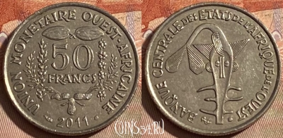 Западная Африка 50 франков 2011 г., KM# 6, 115r-142 ♛