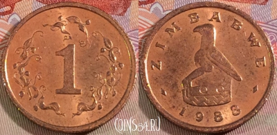 Зимбабве 1 цент 1988 года, KM# 1, 135b-021