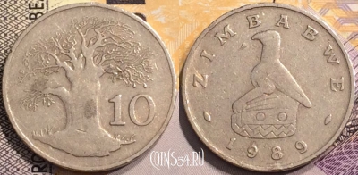 Зимбабве 10 центов 1989 года, KM# 3, 143-124
