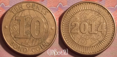 Зимбабве 10 центов 2014 года, KM# 18, 148j-059