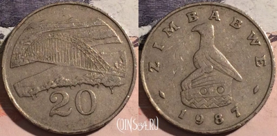Зимбабве 20 центов 1987 года, KM# 4, a124-114