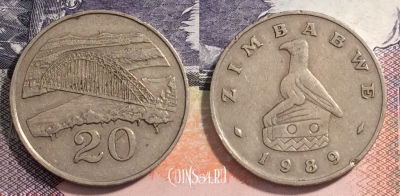 Зимбабве 20 центов 1989 года, KM# 4, 165-052