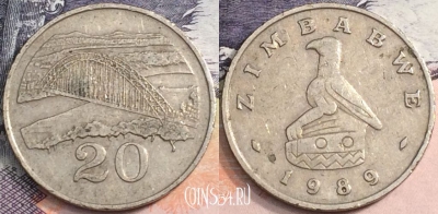 Зимбабве 20 центов 1989 года, KM# 4, a085-014