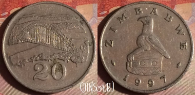 Зимбабве 20 центов 1997 года, KM# 4, 337g-125