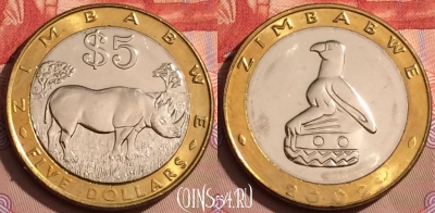 Зимбабве 5 долларов 2002 года, KM# 13, UNC, 081l-027
