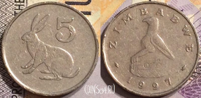 Зимбабве 5 центов 1997 года, KM# 2, 146-080