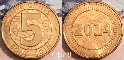 Зимбабве 5 центов 2014 года, KM# 17, 170-012