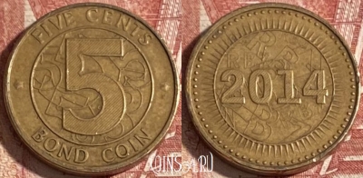 Зимбабве 5 центов 2014 года, KM# 17, 343r-007