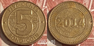 Зимбабве 5 центов 2014 года, KM# 17, 351r-021