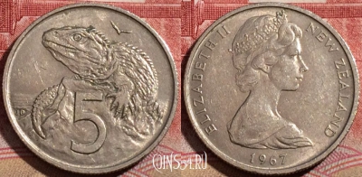 Новая Зеландия 5 центов 1967 года, KM# 34, 210-046