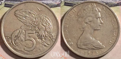 Новая Зеландия 5 центов 1978 года, KM# 34, a070-083