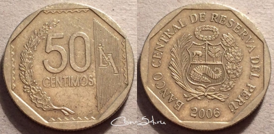 Перу 50 сентимо 2006, см. состояние, 87-022a