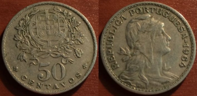 Португалия 50 сентаво 1964, 50-193