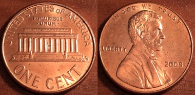 США 1 цент 2008, см. состояние, 67-068a