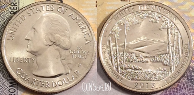 США 25 центов (квотер) 2013 года P, KM# 542, UNC, 156-122
