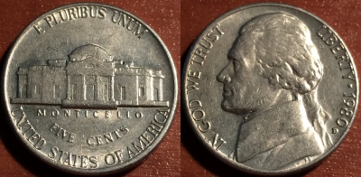 США 5 центов 1980 D, 58-075