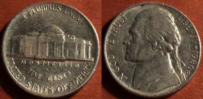 США 5 центов 1986 года D, KM# A192, 54-080