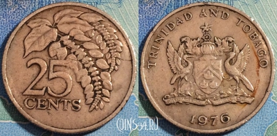 Тринидад и Тобаго 25 центов 1976 года, KM# 28, a108-092