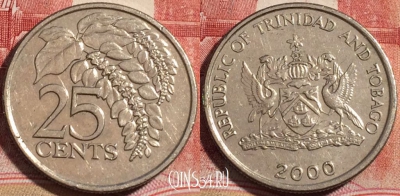 Тринидад и Тобаго 25 центов 2000 года, KM# 32, 221-098