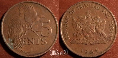 Тринидад и Тобаго 5 центов 1984 года, KM# 30, 58-037