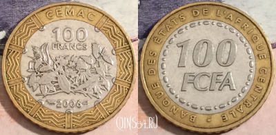 Центральная Африка (BEAC) 100 франков 2006 года, 170-035