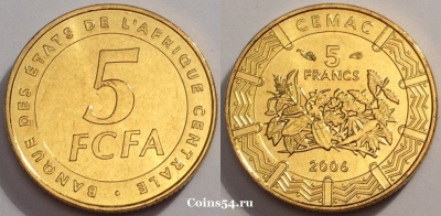 Центральная Африка 5 франков 2006, UNC, 58-047