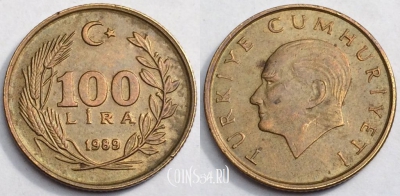 Турция 100 лир 1989 года, см. состояние, 80-048a