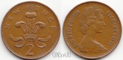 Великобритания 2 пенса 1978 год, KM# 916, 54-119