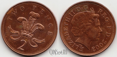 Великобритания 2 пенса 2003 года, KM# 987, 054-131