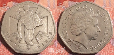 Великобритания 50 пенсов 2006 года, KM# 1058, a072-039
