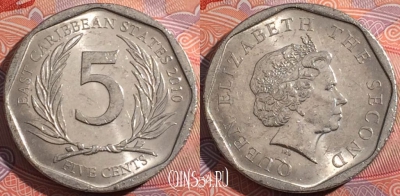Восточные Карибы 5 центов 2010 года, KM# 36, a117-054
