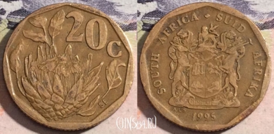 ЮАР 20 центов 1995 года, KM# 136, 174-074