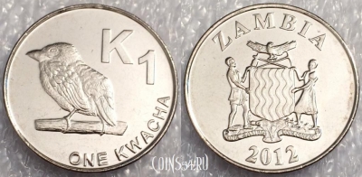 Замбия 1 квача 2012 года, КМ 209, UNC, 76-052b