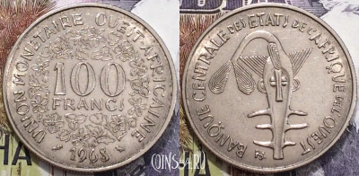 Западная Африка (BCEAO) 100 франков 1968 года, 124-087