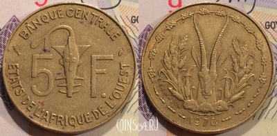 Западная Африка (BCEAO) 5 франков 1976 года, 116-101