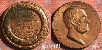 Медаль 1865 Abraham Lincoln - US Mint Medal Token, 041h-057