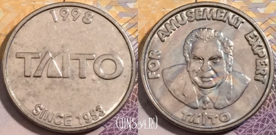 Жетон 1998 TAITO since 1953 FOR AMUSEMENT EXPERT