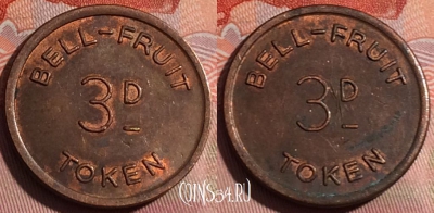 Жетон Bell-Fruit 3 Pence Token, 250a-103