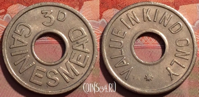 Жетон Gainesmead 3 Pence Token, 257a-005