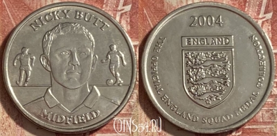 Official England Squad 2004 Nicky Butt Token, 483р-089 ♛