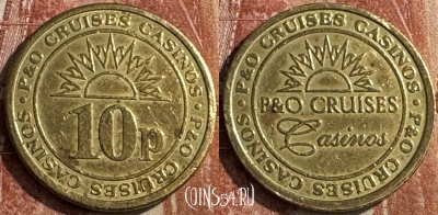 P&O Cruises Casino Chip 10 Pence Token, 049s-162 ♛