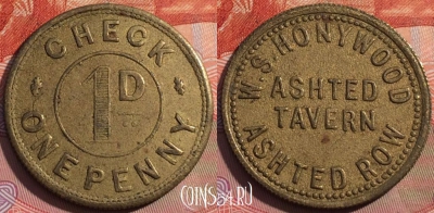 Жетон W.S. Honywood 1 penny Token, 246a-045