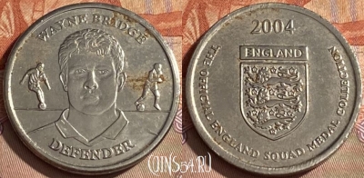 Official England Squad 2004 Wayne Bridge Token, 111r-132 ♛